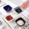 Molheiras de Cerâmica Personalizadas para Amazon Transfronteiriças, Molheiras Criativas em Formato de Lingote, Pratos Redondos para Petiscos e Hot Pot, Pratos Quadrados para Condimentos