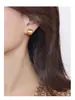 Moda europeia e americana de luxo metal fosco escovado brincos de bola semicircular design de nicho brincos de temperamento de todos os jogos online populares