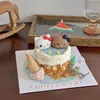 Gato KT 3D de goma suave de dibujos animados, linda cabeza de gatito de Hello Kitty, decoración y adorno para hornear pasteles de cumpleaños infantiles