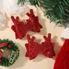 Set de Pinzas Navideñas Más Vendidas Transfronterizas Moño de Fiesta Cuernos Grandes Brillo Accesorios para el Cabello de Niños 4765
