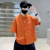 Nueva Camisa de Verano a Cuadros de Manga Corta para Niños, Elegante Camisa Casual con Cuello de Solapa para Niños Mayores, Top Holgado de Moda para Verano