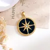 Accesorios para Joyería DIY Estrella de Ocho Puntas Chapada en Cobre Dorado Microincrustada con Circonita Colgante para Collar Accesorios de Diseño Simple Japonés y Coreano