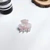 Pinza Elegante Estilo Coreano Rosa y Blanco de Acetato, Tamaño Pequeño, Agarre Estable, Adecuada para Peinados de Media Recogida y Recoger Cabellos Sueltos, Versátil