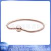 Pulsera Pandora 925 de cobre blanco, bañada en plata y oro rosa, clásica, con hebilla redonda, accesorios DIY, personalidad sencilla y básica.