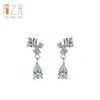 Brincos Pingente Gota d'Água Doces e Delicados em Prata de Lei 925 para Mulheres, Design Simples e Fresco com Zircônias Microincrustadas