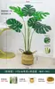 Planta Verde Monstera Bambu Simulação Nórdica Planta Grande Biónica em Vaso Planta Falsa Decoração de Sala de Estar Interna Ornamento de Chão Árvore
