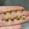 Acessórios de Latão Dourado Estilo Xizang Sementes de Paixão Coroa Piloto Argola de Pressão Joias de Contas Budistas DIY