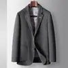 Traje Casual para Hombre 2026 Otoño e Invierno Plumón de Pato Blanco Forro Interior Desmontable Lana Solapa Simple Juventud Negocios Abrigo de Lana Doble Cara