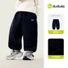 2 itens com 15% de desconto Calça de Fleece Forrada Dudu Family para Meninos Calça Longa de Inverno Infantil Roupas de Inverno Calça Esportiva para Meninas Bebê