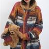 Suéter holgazán de rayas coloridas para mujer Primavera y Otoño Nuevo diseño holgado nicho sentido pareja chaqueta cárdigan tejida