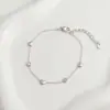 Pulsera Elegante de Moda Corazón Pequeño Circonita Azul y Blanca Acero de Titanio para Mujer Cadena Fina Exquisita Lujo Ligero Joyería de Mano Transfronteriza Corazón de Melocotón Cruz