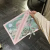 Bolsa de maquiagem de bolinhas em rede estilo Ouyang Nana bolsa de armazenamento de rede ins bolsa de higiene pessoal portátil de grande capacidade multiuso