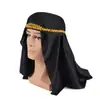 Sombrero de Danza de Tejido de Punto Negro, Chal de Lujo para Cosplay y Performance, y Sombrero para la Cabeza