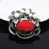 Broche Cruzado Japonês e Coreano Retro de Liga de Zinco com Pérolas, Acessório de Luxo de Alta Qualidade, Broche de Alfinete, Broche para Mulheres