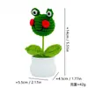Cabeza de Animal Tejida a Crochet Hecha a Mano Planta en Maceta Cabeza de Oso Cabeza de Cerdo Cabeza de Mickey y Minnie Dibujos Animados Creativos Adornos de Escritorio