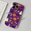 Capa de celular roxa temática escura de abóbora e fantasma de Halloween, disponível para vários modelos de telefone, um produto popular transfronteiriço e uma ótima fonte para capas de celular temáticas de IP para feriados