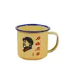 Fornecimento direto da fábrica caneca de esmalte com LOGO imprimível caneca de boca de esmalte caneca de esmalte com citações nostálgicas pote de chá vintage
