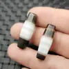 Contas Facetadas Múltiplas de Ágata Envoltas em Seda Branca, Contas Soltas de Jade, Contas Facetadas Múltiplas na Cor Café, Contas Cilíndricas, Acessórios para Joias, Contas Artesanais