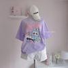 Camiseta holgada de manga corta con estampado para niña, estilo informal, a la moda y antiedad, bonita y combinable para verano