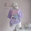 Camiseta holgada de manga corta con estampado para niña, estilo informal, a la moda y antiedad, bonita y combinable para verano