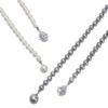 Collar de perlas cadena para suéter de cuatro estaciones con concha de madreperla de aguas profundas, moda versátil, simple, elegante, cadena para suéter, lote directo de fábrica