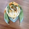 Bufanda Versátil Elegante Estilo Occidental Patrón Espiga Bufanda de Seda Estilo Coreano Bola Dorada Pequeña Hebilla Magnética Bufanda de Seda Protección del Cuello Bufanda Cálida para Otoño e Invierno