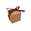 Caja de Dulces con Rayas Verticales Blancas y Negras Caja de Empaque para Regalo de Boda Tamaño Pequeño de 5.5 cm con Cinta Negra Caja Cuadrada Empaque Rayado