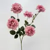 Flores artificiais de alta qualidade, pequenas peônias de 5 cabeças, decorações de casamento, adereços de decoração para casa, enfeites de flores artificiais atacado