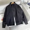 Chaqueta Corta Desestructurada Americana Color Caqui para Hombre Primavera/Otoño Cuello Alto Chaqueta Bomber Ropa de Trabajo Marca de Moda Chaqueta de Béisbol
