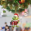 Decoración navideña nueva transfronteriza de Amazon serie Grinch colgante para árbol de Navidad adornos acrílicos para coche hogar