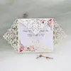 Cartão de Saudação Bênção de Casamento Estilo Europeu Cartão de Convite para Festa de Festival Cartão de Convite com Renda Cortada a Laser Em Estoque