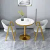 Mesa de Comedor Redonda Pequeña para Uso Doméstico, Mesa de Café para Balcón, Juego de Mesa y Sillas, Mesa de Reuniones de Oficina, Mesa de Té de Lujo Ligero para Negocios y Ocio