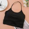 Verano hilo envuelto pecho belleza espalda tirantes ropa interior sexy cruz hueco espalda halter chaleco corto exterior top de tubo