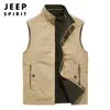 Novo Colete Casual Reversível Masculino para Primavera e Outono Feito de Algodão para Pessoas de Meia-Idade e Idosos para Pesca e Fotografia ao Ar Livre