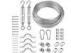 Spot Aço Inoxidável Cabo de PVC Revestido Cabo de Aço Corda Kit de Suspensão para Luzes de Cordão Externas Esticador de Corda Gancho de Mola