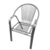 Cadeira de Aço Inoxidável com Encosto, Cadeira de Jantar para Varanda Externa, Assento de Jardim com Um Braço, Encosto Alto, Minimalista Moderno