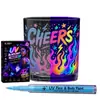 Marcadores de pintura en vidrio UV fluorescentes transfronterizos, 12 colores, plumas que brillan con luz negra para pintar y graffitear tazas de vidrio DIY