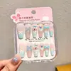 Unhas Infantis Desenhadas Vestíveis Estilo Longo Clareadoras Adesivos de Unha para Meninas Novo Estilo Adesivos de Nail Art Infantis Médios e Grandes Peças de Unha Vestíveis