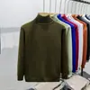 Suéter de gola alta de outono e inverno transfronteiriço, suéter masculino da moda, solto e quente, suéter de base espessada para adolescentes