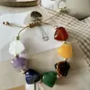 Nuevo Bestseller Transfronterizo de Moda: Pulsera de Joyería Natural con Cuentas Ajustables, Corazón Simple Vintage de Piedra Natural Colorida