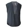 Chaleco Deportivo Transpirable de Hombro Ancho Gris Oscuro Seda de Hielo Secado Rápido Sin Mangas Camiseta para Correr de Noche y Entrenamiento de Fitness
