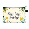 Bolsa de Monedas Grande Feliz Cumpleaños para Mujer 2025 Nueva Urbana Simple Bolsa de Almacenamiento para Cosméticos