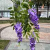Nueva Flor de Glicinia Artificial Comercio Exterior 3 Puntas Glicinia Inglesa Boda Decoración Suave Área de Registro Decoración Floral Flor Falsa Mayoreo