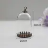Joias DIY Acessórios Feitos à Mão Pingente com Tampa de Vidro Transparente Garrafa de Vidro Pingente com Base de Renda Fabricante de Pingentes Atacado