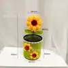 Producto Terminado: Portalápices de Rama Retorcida, Portalápices Colorido de Girasol y Tulipán, Decoración de Flores Artificiales, Regalo del Día del Maestro