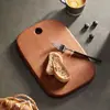 Tabla de cortar ovalada de ébano, Tabla de madera maciza para filetes y pan, Tabla para picar frutas, Tabla de cortar para uso doméstico, Tabla de cortar de madera maciza de ébano