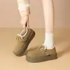 Zhr Zhe Zhe Estilo Étnico Tejido Zapatos Birkenstock Otoño e Invierno Velcro Conveniente Exquisito Casual Felpa Zapatos de Mujer Ab175B
