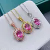 Pingente de Topázio Rosa Natural Ai Yuan Jewelry Colar Tesouro Rosa Romântico Fábrica Atacado Cabelo