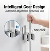 Soporte de Acero Inoxidable para Mopa y Escoba Montado en Pared, Sin Taladro Autoadhesivo Resistente Organizador para Baño Cocina