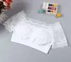 Sujetador Deportivo sin Cables Anti-Exposición con Almohadillas en el Pecho, Estilo Bandeau de Encaje, Diseño de una Sola Pieza